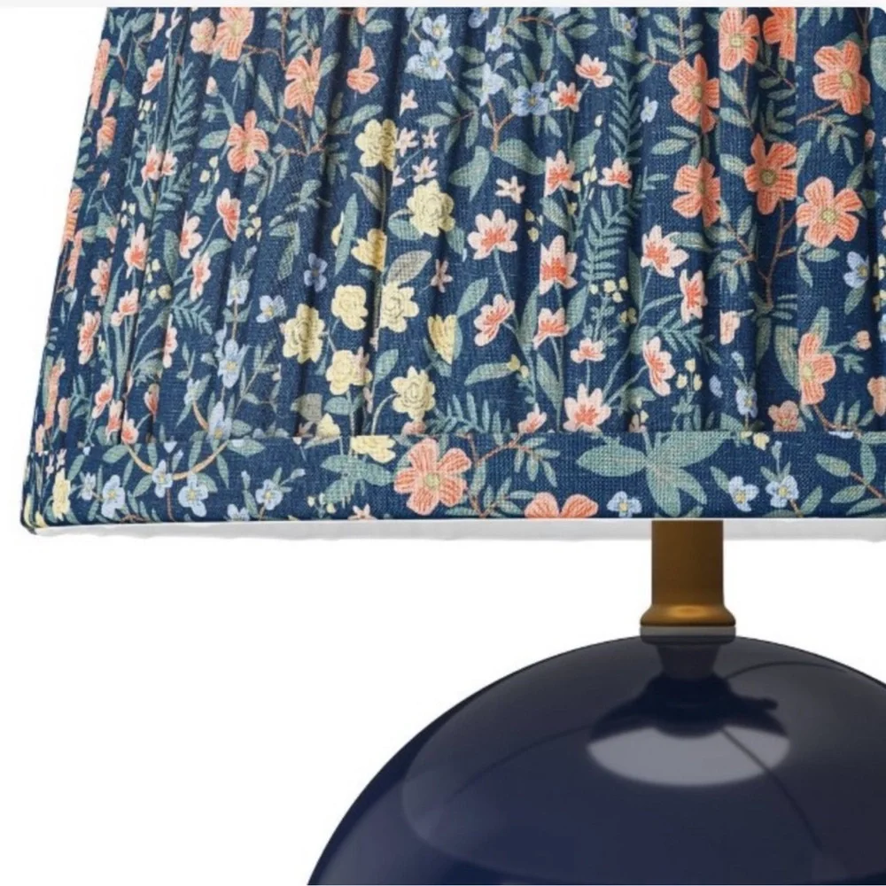 Rifle Paper Co. x Target Round Based Table Lamp - Pleated Mayfair Shade
